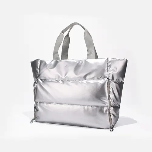 Lightweight Shiny Nylon Tote Bag with Spacious Interior and Padded Design